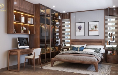 10+ Mẫu tủ quần áo gỗ óc chó hiện đại mới nhất